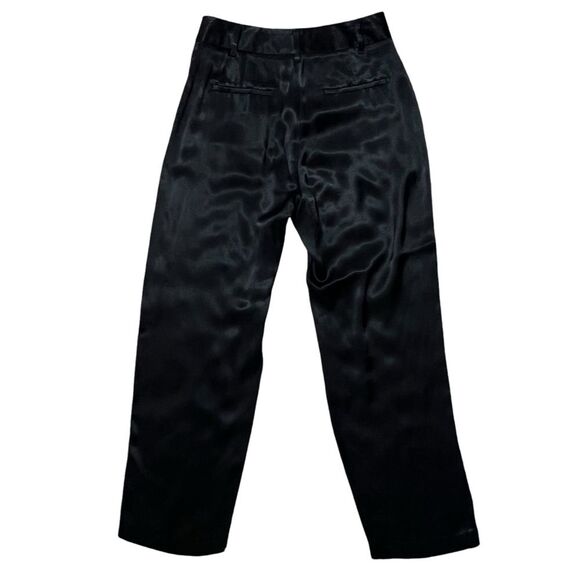 Aritzia Wilfred Black Cropped Satin Trouser Pants Size 6 Minimalist Evening - Picture 5 of 12